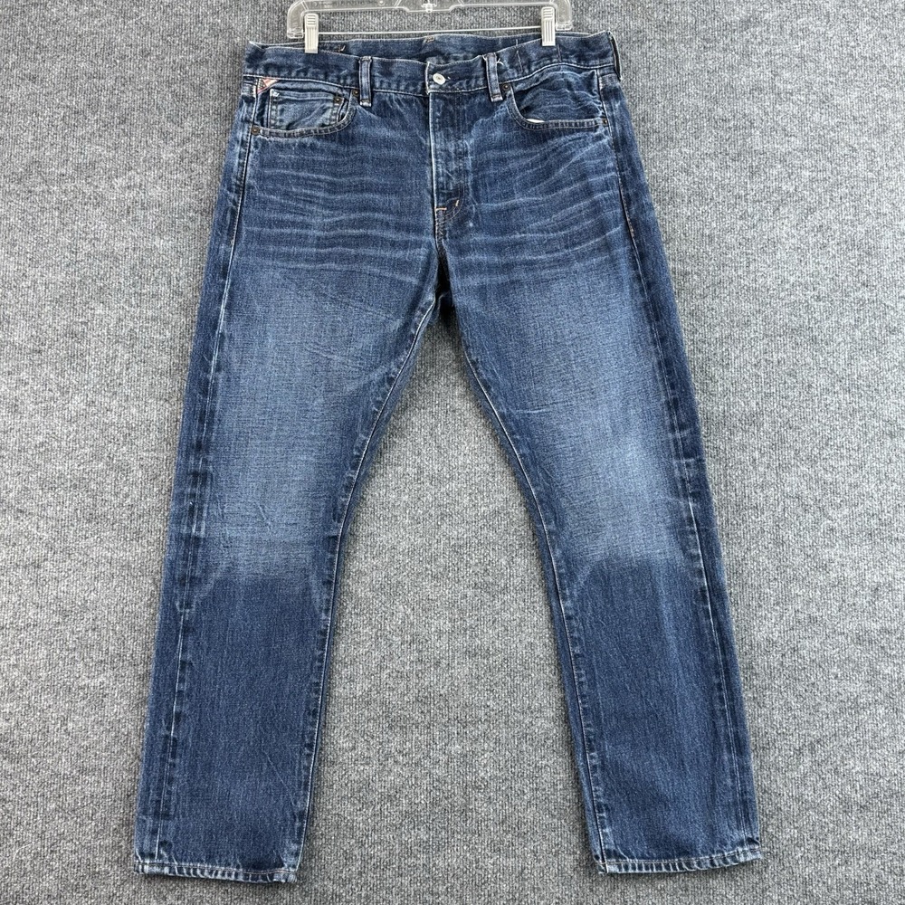 Denim & Supply Ralph Lauren Jeans Mens 36x30 Blue Slim Flag Selvedge RL67 Flyzip